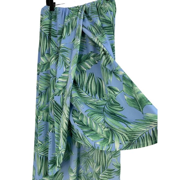Tropical Hi-Low Maxi Swim Beach Dress Strapless Cover Vici L RW10333 EUC - Picture 8 of 8
